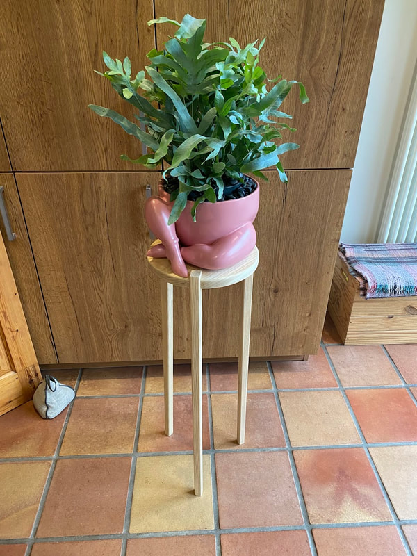 Jardiniere for a blue fern.